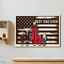 Load image into Gallery viewer, Best Dad Ever Personalized Superhero Family Wooden Art Wood Sign PopCulturePrints
