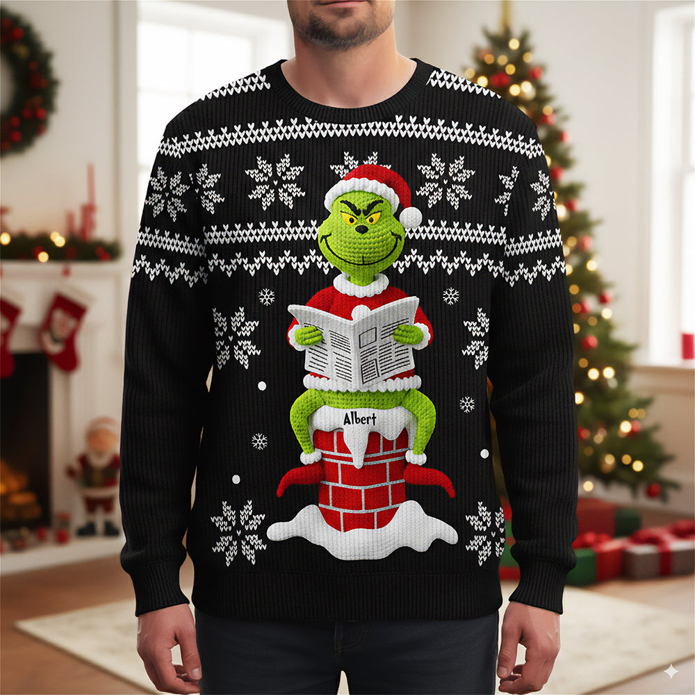 “Unwrap the Joy of Christmas!” - Funny Holiday Ugly Sweater - Personalized Gift for Movie Lovers AOP Products PopCulturePrints