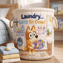 Load image into Gallery viewer, Laundry...Gotta Be Done! - Personalized Quilted Laundry Basket
