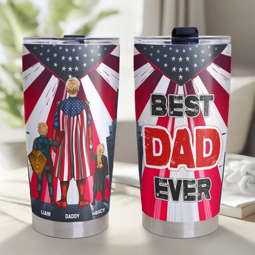 Best Dad Ever - Personalized Tumbler for Dad Tumbler Cup PopCulturePrints