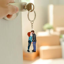 Load image into Gallery viewer, Personalized Kissing Couple Keychain - Perfect Gift for Couples Keychains PopCulturePrints
