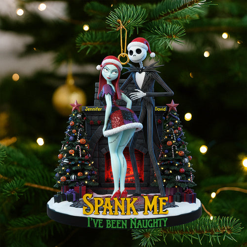 Spank Me, I've Been Naughty - Personalized Naughty Couple Christmas Ornament Ornament PopCulturePrints