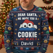 Load image into Gallery viewer, Dear Santa, I Made You a Cookie – Personalized Funny Ugly Sweater AOP Products PopCulturePrints
