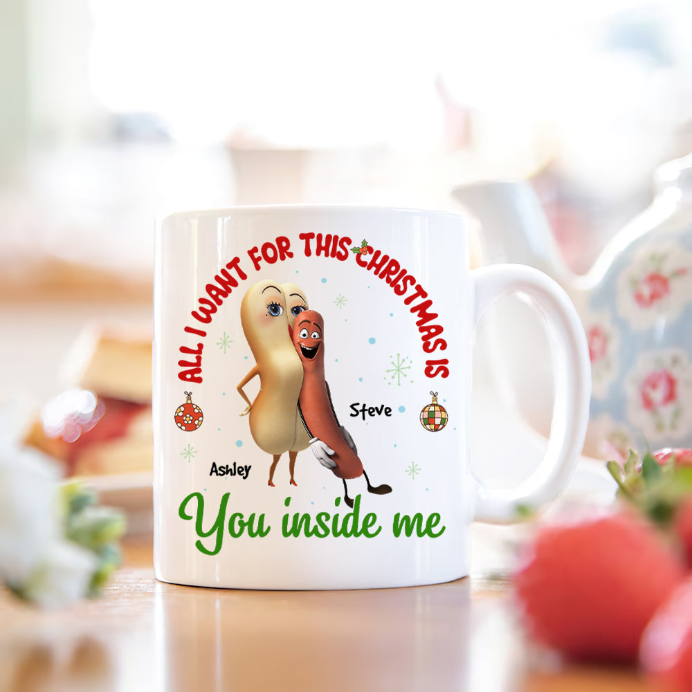 Personalized Christmas Sausage Couple Mug