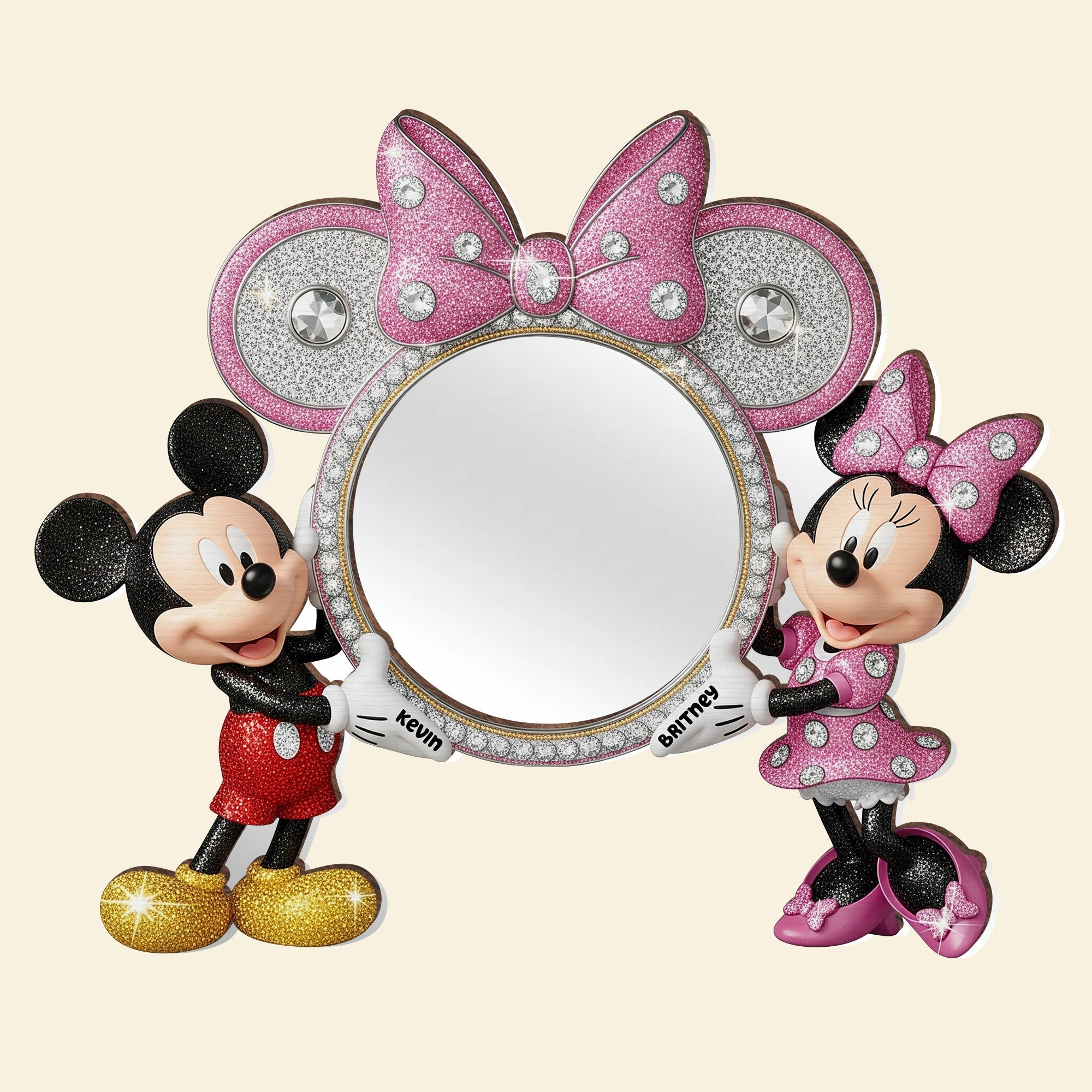 Sweet Love – Personalized Mickey and Minnie Wall Hanging Mirror Mirror PopCulturePrints