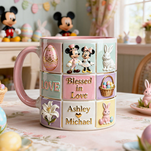 “Blessed in Love” - Personalized Accent Mug for Couples Coffee Mug PopCulturePrints