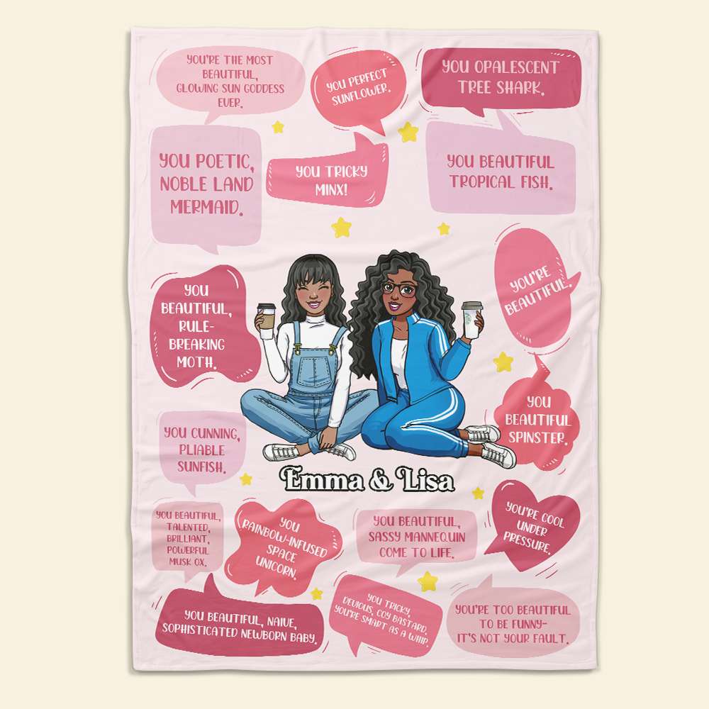 Personalized Besties Blanket - Fun Quotes for Friendship Blanket PopCulturePrints