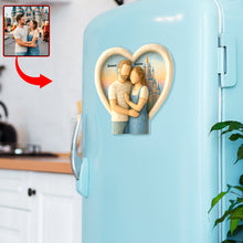 Load image into Gallery viewer, "Together in Every Adventure" - Custom Couple Travel Fridge Magnet - Personalized Gift for Couples, Friends, Engaged Lovers Fridge Magnet PopCulturePrints
