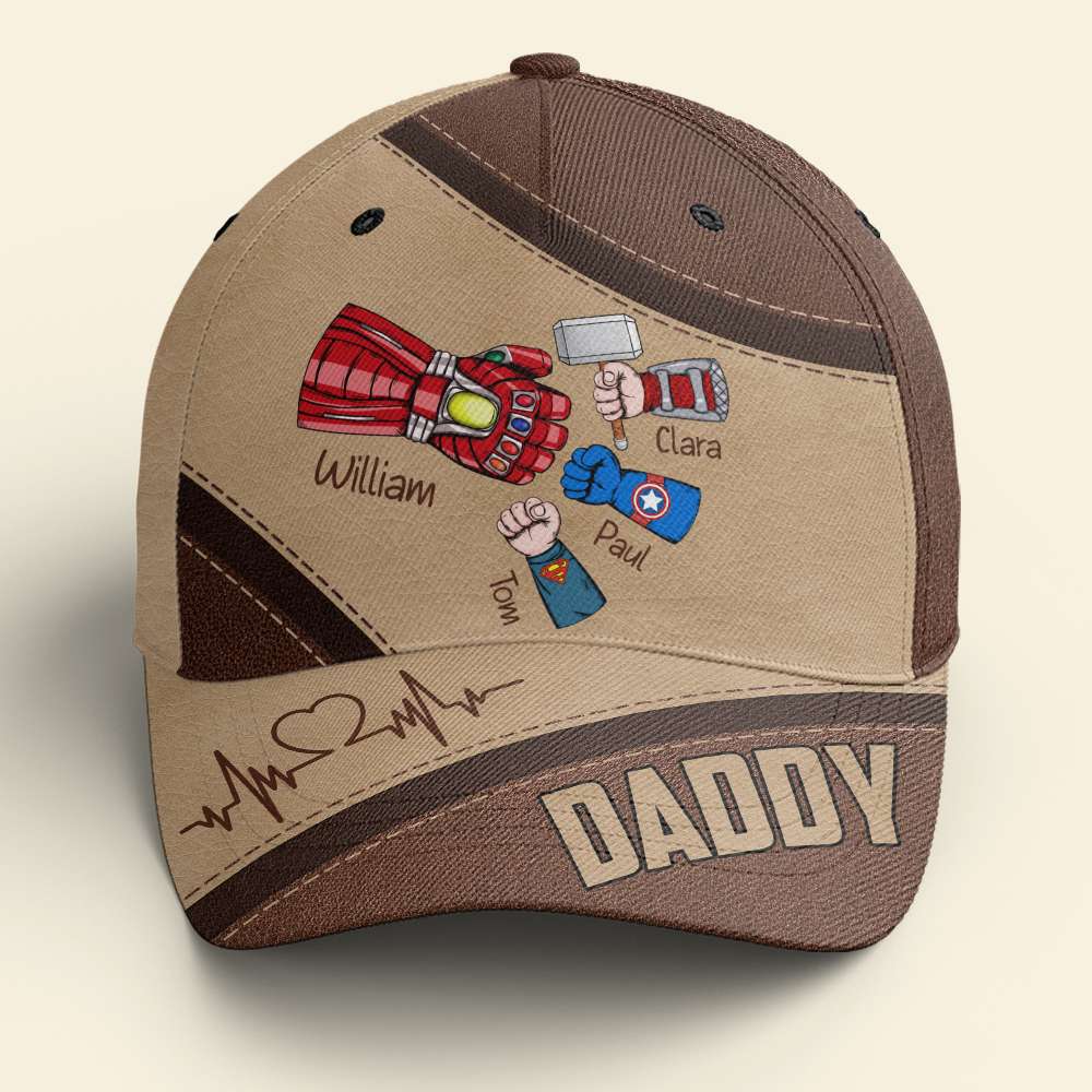 Custom Superhero Dad Cap - Personalized with Kids' Names