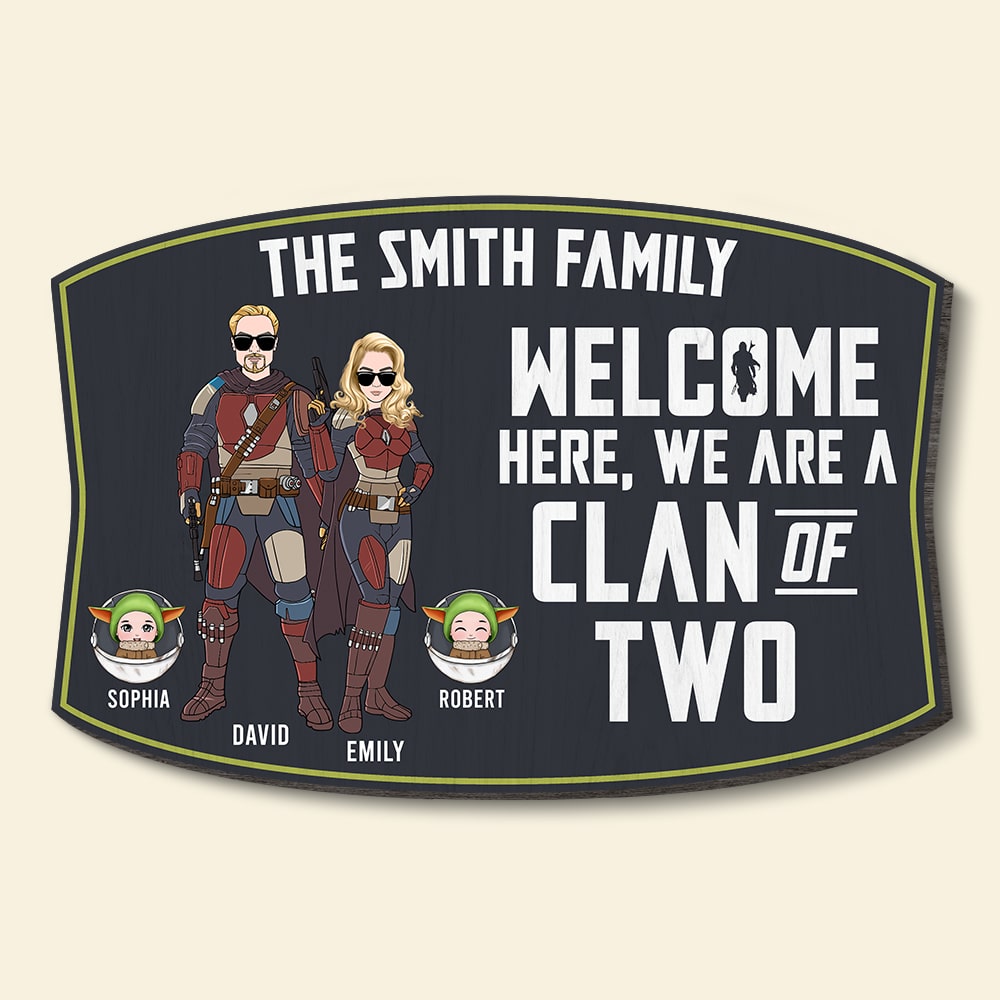Personalized 'Clan of Two' Wood Sign – Custom Gift for Families Wood Sign PopCulturePrints