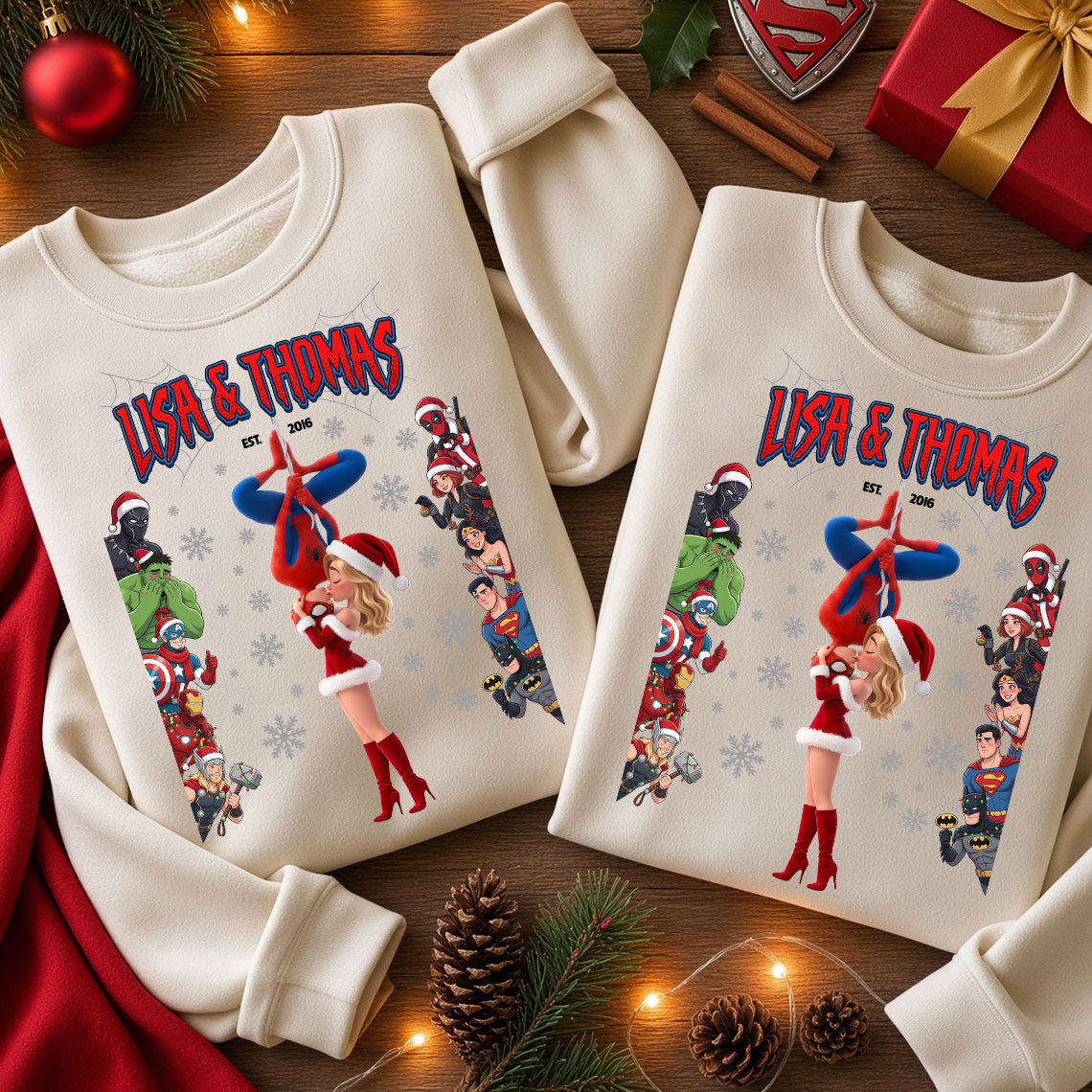 “Celebrate Your Love in Style” - Heroic Romance Holiday Shirt - Personalized Gift for Couples