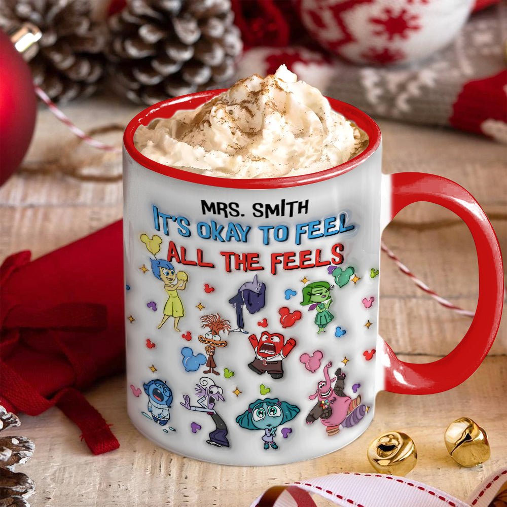 Personalized Inside Out Themed Mug - It's Okay to Feel All the Feels