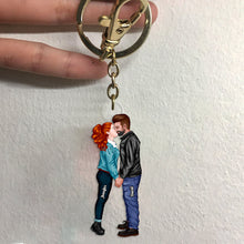 Load image into Gallery viewer, Personalized Kissing Couple Keychain - Perfect Gift for Couples Keychains PopCulturePrints
