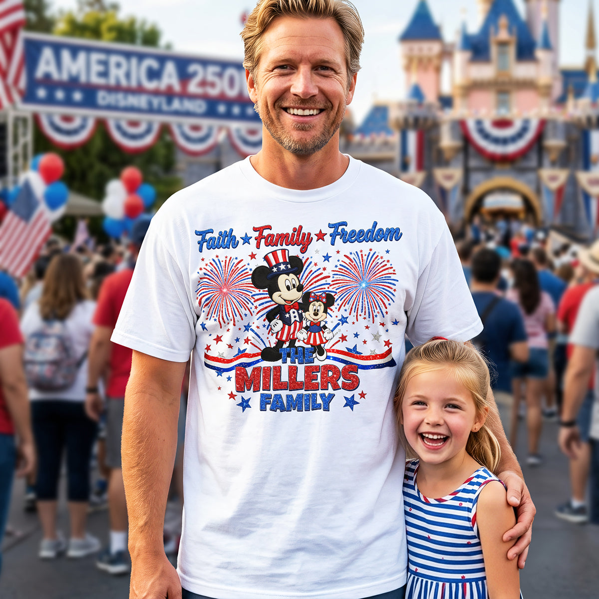 “Faith, Family, Freedom” – Personalized 4th of July Shirt for Families