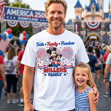 Load image into Gallery viewer, “Faith, Family, Freedom” – Personalized 4th of July Shirt for Families
