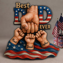 Load image into Gallery viewer, &quot;Best Dad Ever - A Personalized Tribute to Fatherhood&quot; - Dad Bump Plaque, Custom Gift for Dads and Grandpas Shaped Plaques PopCulturePrints
