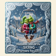 Load image into Gallery viewer, Husband and Wife Skiing Partners for Life - Personalized Quilt Bedding Set Bedding Set PopCulturePrints
