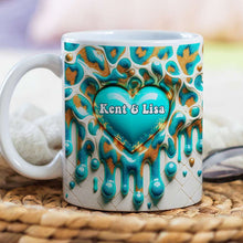 Load image into Gallery viewer, Personalized 3D Heart Coffee Mug for Couples Coffee Mug PopCulturePrints
