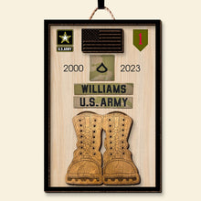 Load image into Gallery viewer, Personalized Veteran Military Branch Wood Sign - Proud Service Display Plaque
