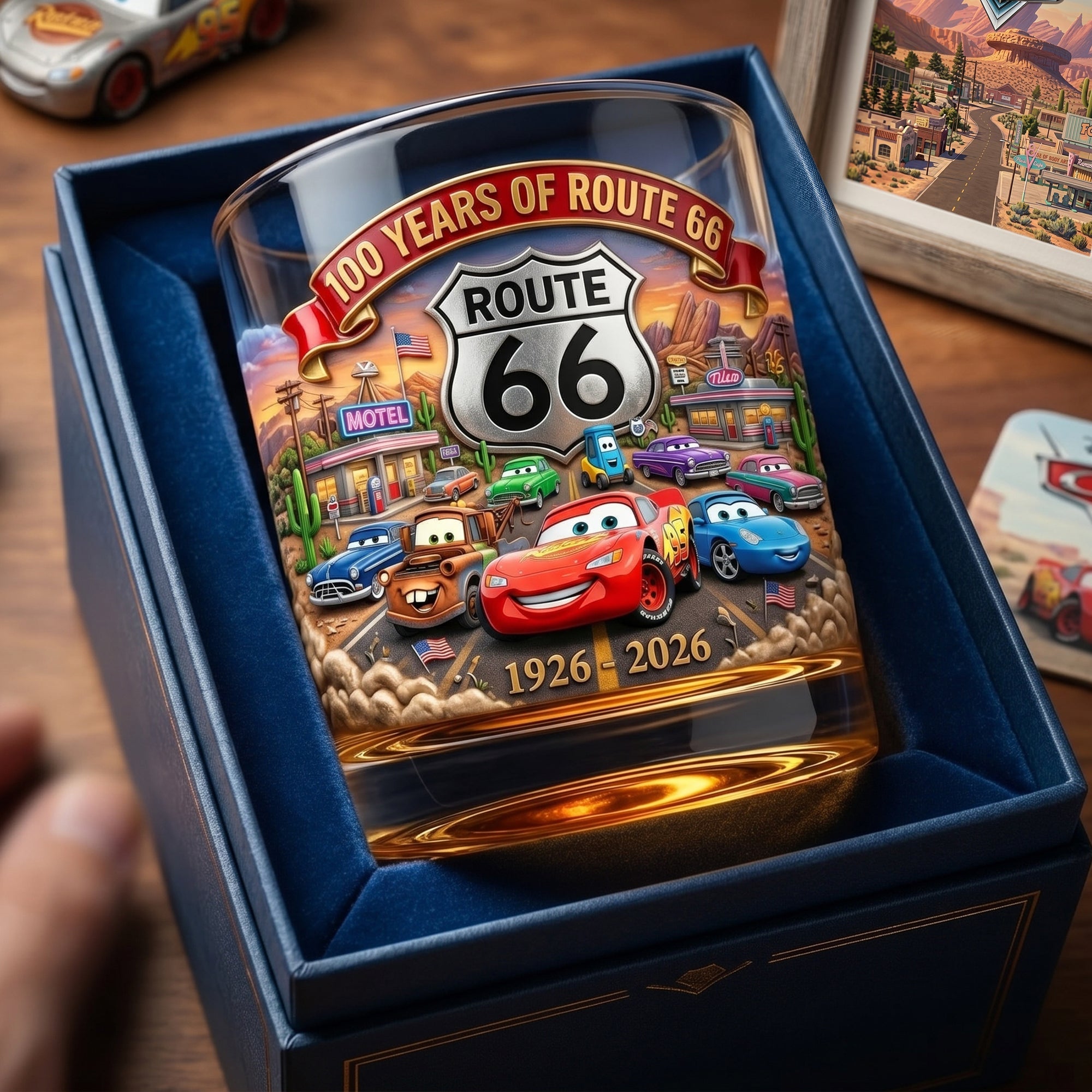 “Celebrate 100 Years of Adventure” - Custom Personalized Round Glass - Perfect Gift for Racing Enthusiasts and Collectors Glass PopCulturePrints