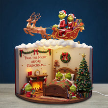 Load image into Gallery viewer, &quot;Twas the Night Before Grinchmas...&quot; - Green Family Storybook Light Box - Personalized Gift for Family Light Box PopCulturePrints
