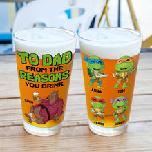 Load image into Gallery viewer, Custom Cartoon Beer Glass for Dad - Ninja Turtle Theme Beer Glasses PopCulturePrints
