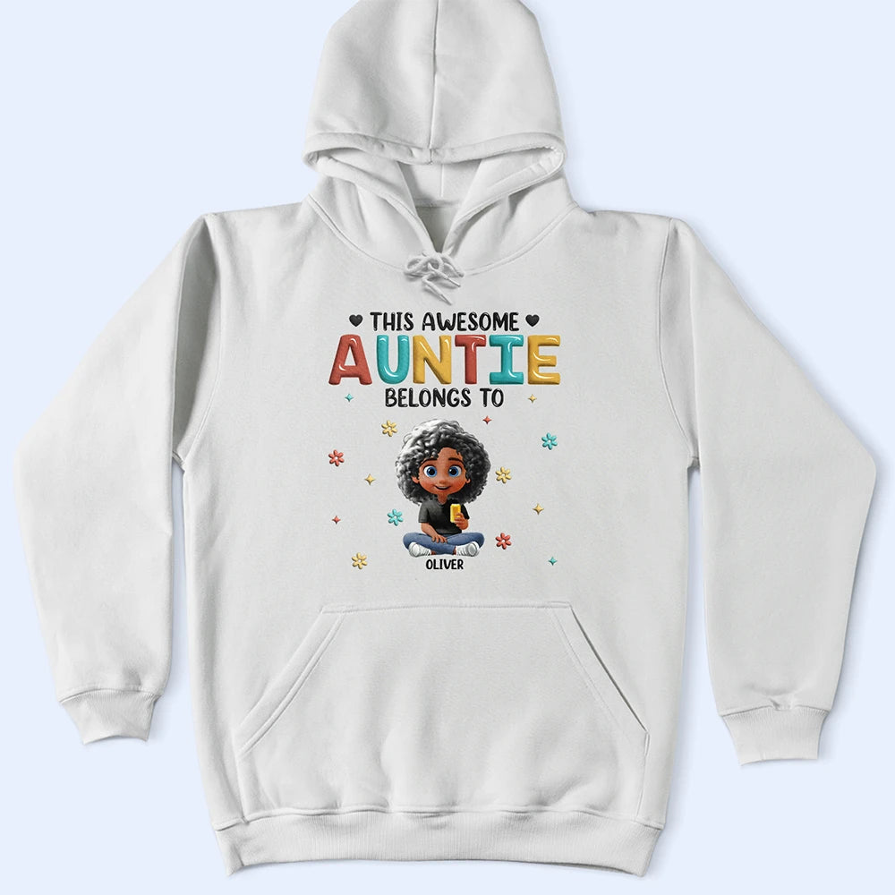 This Awesome Mom Belongs To - Personalized T-Shirt T-shirt PopCulturePrints