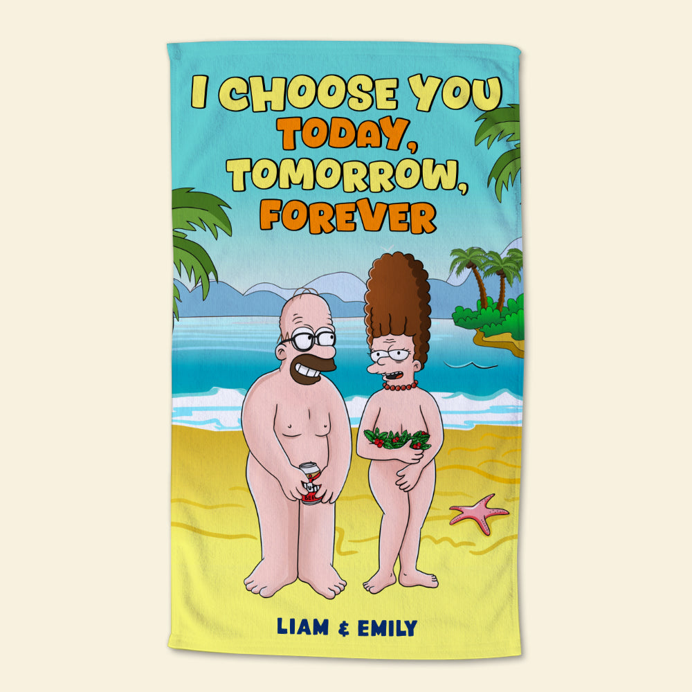 Personalized Funny Beach Towel for Couples - I Choose You Beach Towel PopCulturePrints