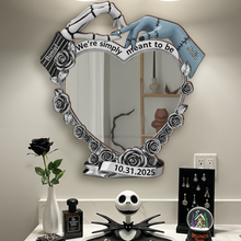 Load image into Gallery viewer, We're Simply Meant to Be - Spooky Couple Personalized Wall Hanging Mirror Mirror PopCulturePrints
