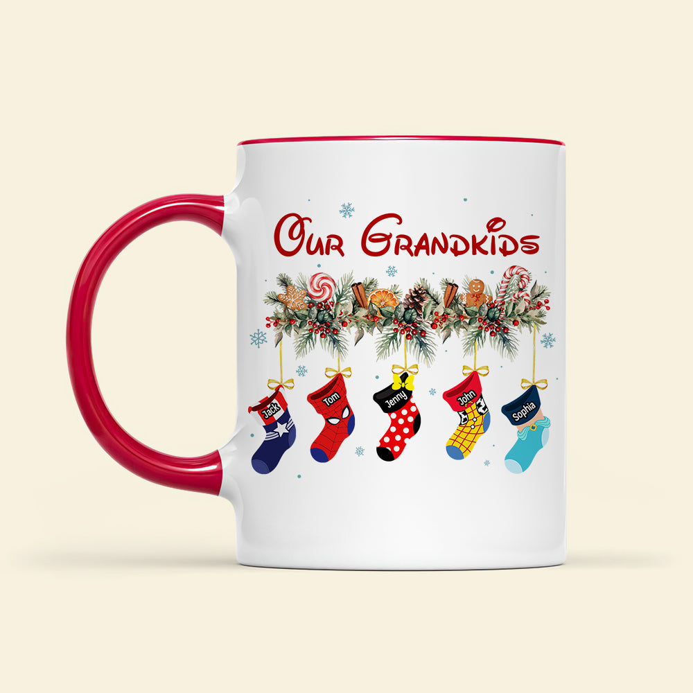 Personalized Grandkids Christmas Mug Coffee Mug PopCulturePrints