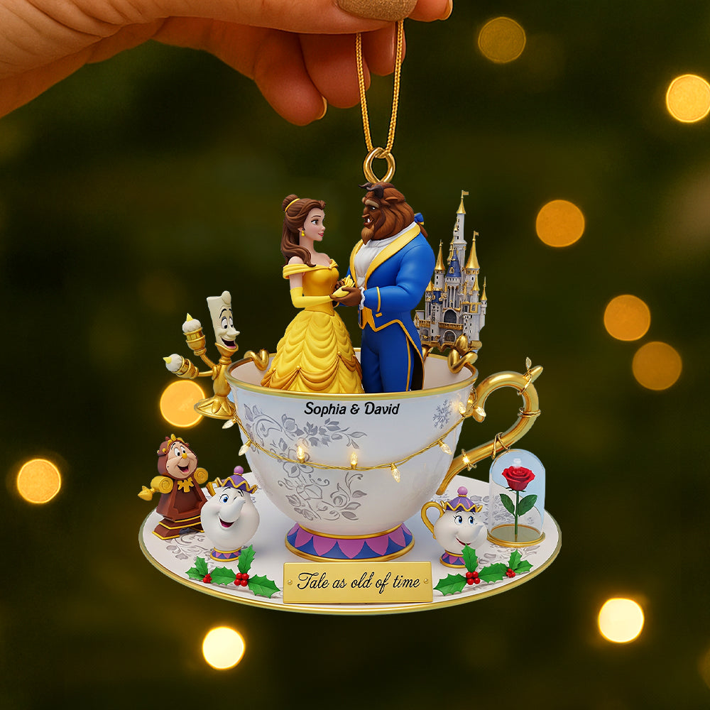Tale as Old as Time - Personalized Christmas Acrylic Ornament for Couples Ornament PopCulturePrints