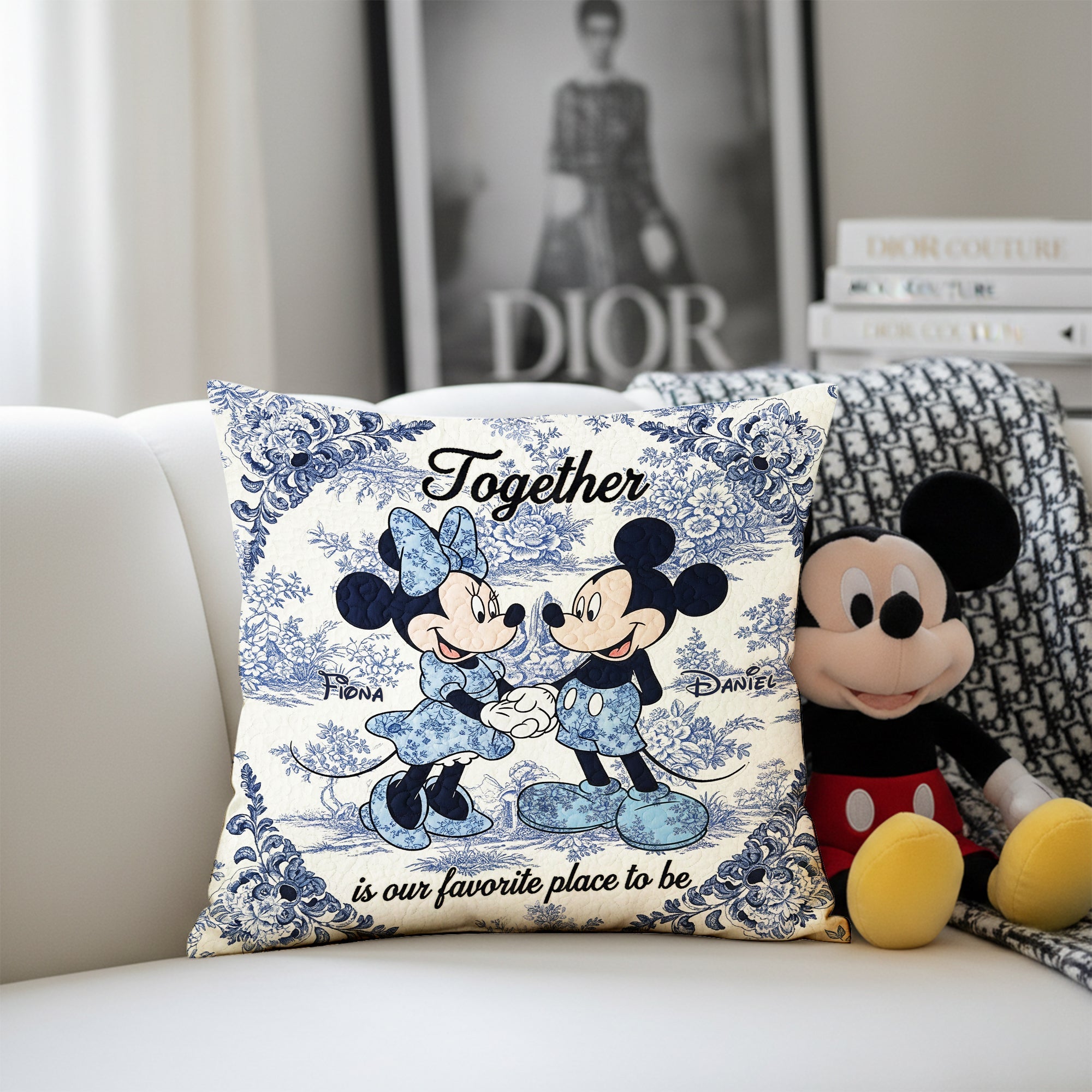 Together: Our Favorite Place to Be - Sweetheart Couple Square Pillow - Personalized Gifts for Couples Pillow PopCulturePrints