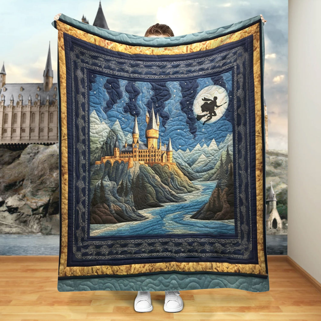 Magical Wizard Castle Quilted Blanket