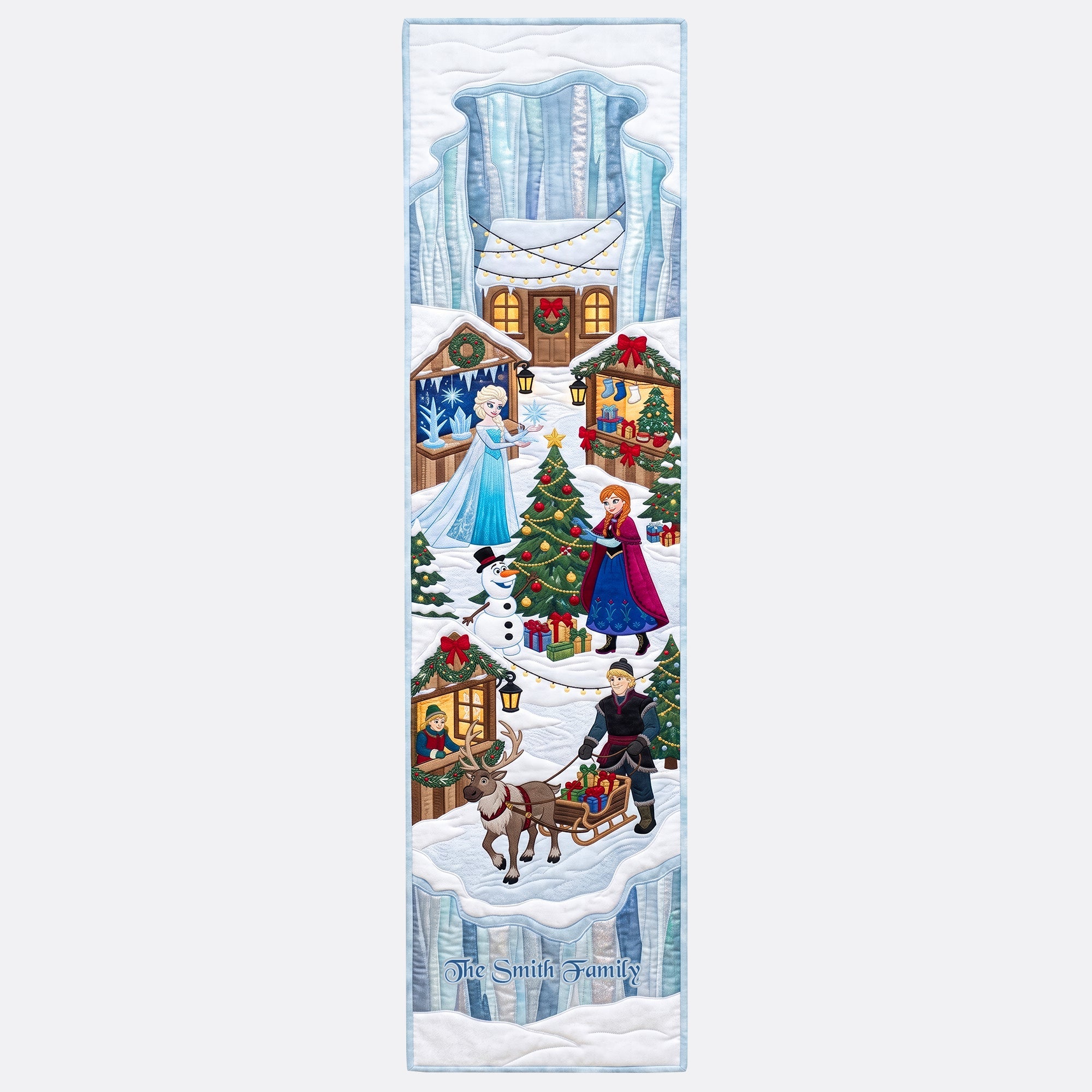 "Celebrate the Magic of Winter!" - Festive Winter Village Table Runner - Personalized Gift for Family and Friends