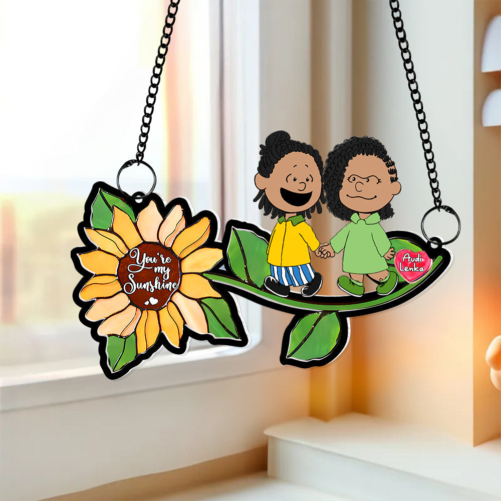 You're My Sunshine Personalized Suncatcher Ornament for Couples Suncatcher PopCulturePrints