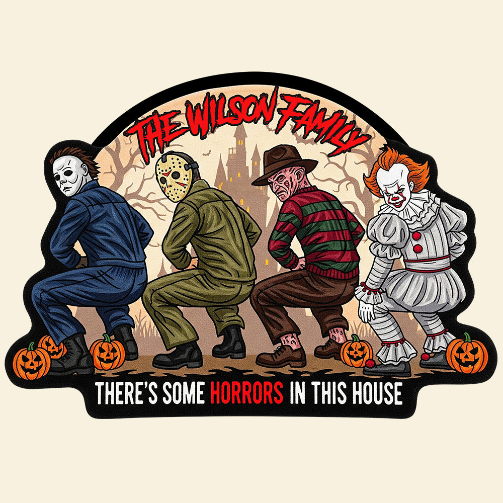 Halloween Horror Squad Doormat - Personalized Gift for Horror Fans Doormat PopCulturePrints