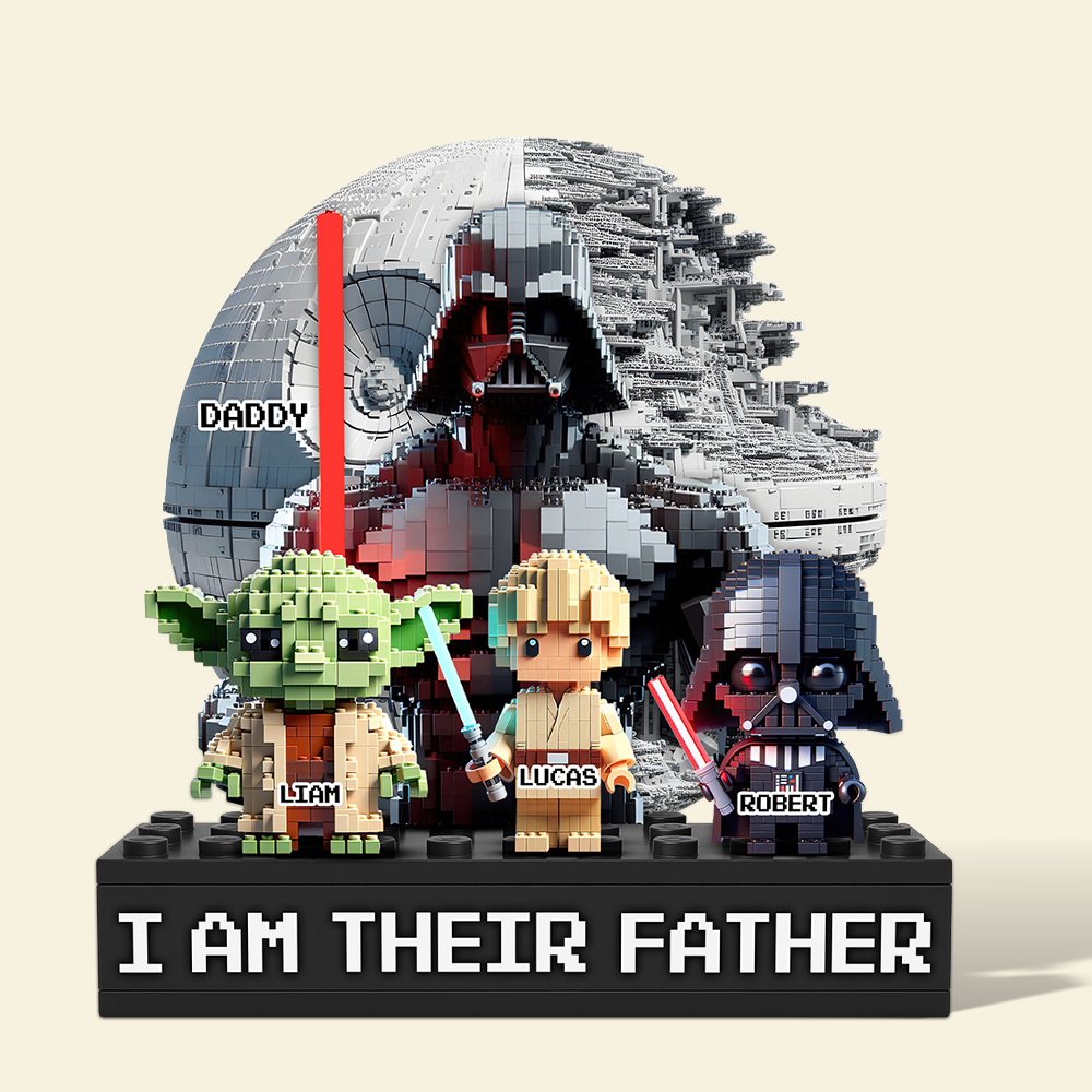 "I Am Their Father" - Personalized Galaxy Dad Plaque - Custom Gift for Dad, Grandpa, and More Shaped Plaques PopCulturePrints