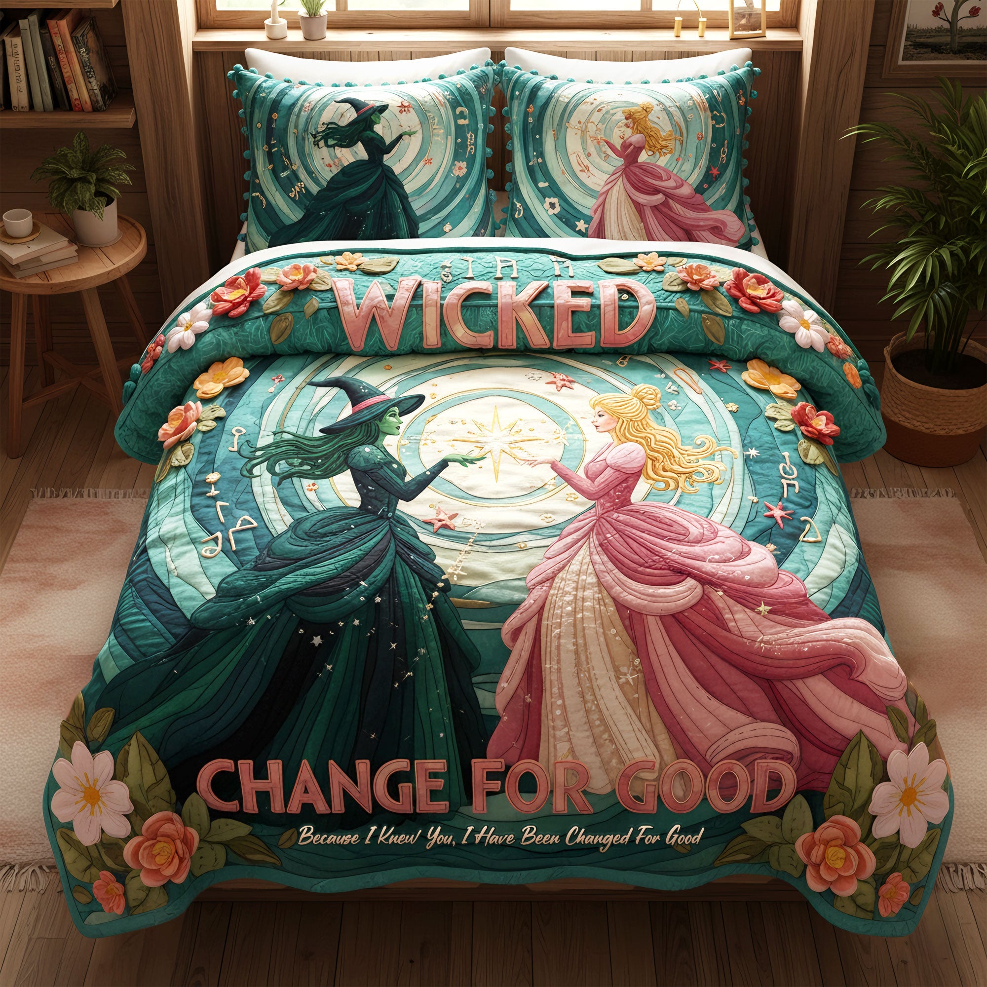 Wicked & Good Change for Good Personalized Quilt Bedding Set - A Custom Gift for Besties, Friends & Loved Ones Bedding Set PopCulturePrints