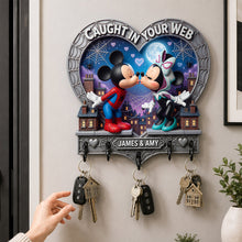 Load image into Gallery viewer, Caught In Your Web - A Heartwarming Personalized Key Hanger for Couples
