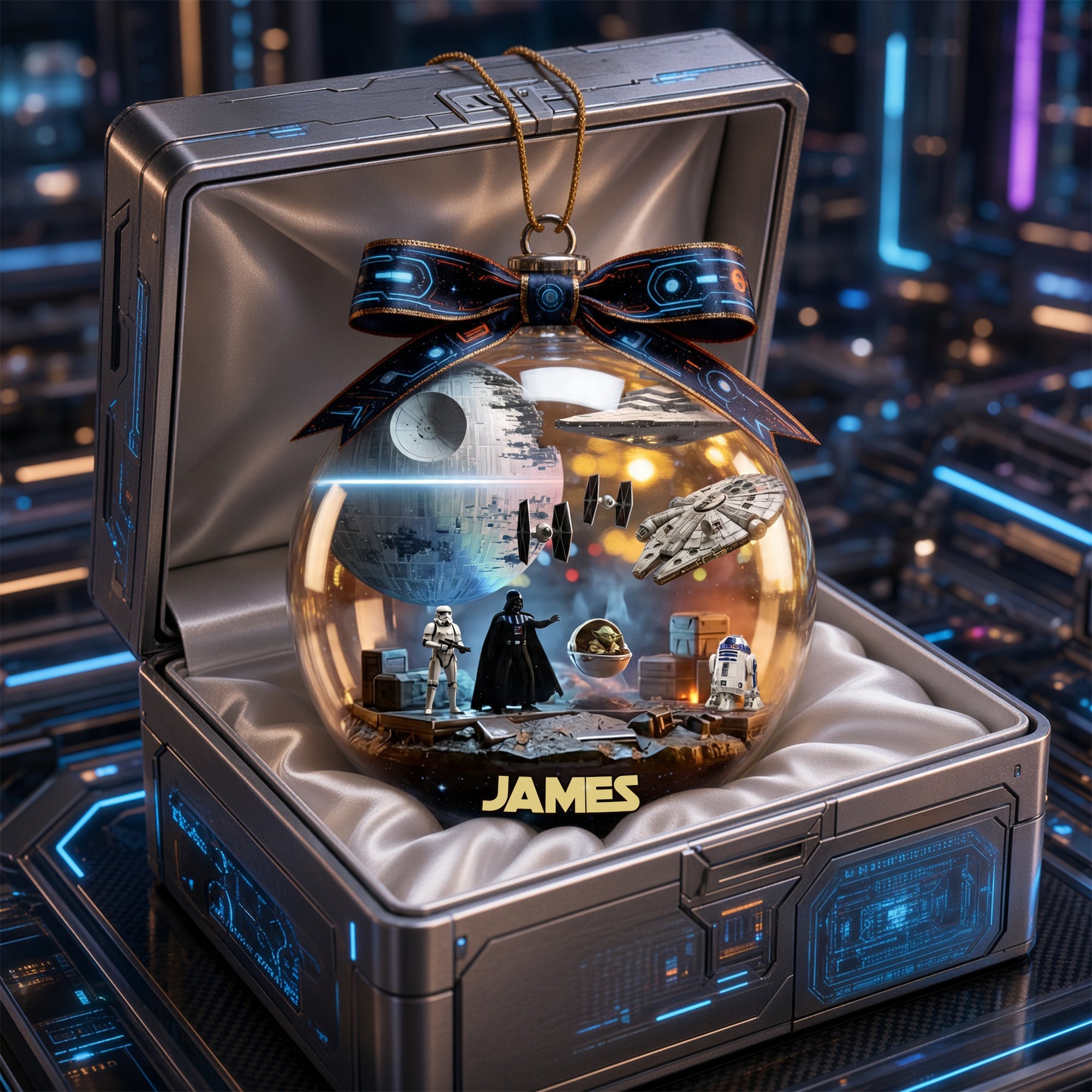 "Reach for the Stars: Personalized Space Scene Ornament - Custom Gift for Space Lovers"
