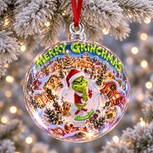 Load image into Gallery viewer, “A Grinchy Twist on Tradition” - Tiny Christmas Town Ornament, Personalized Gift for Family &amp; Friends
