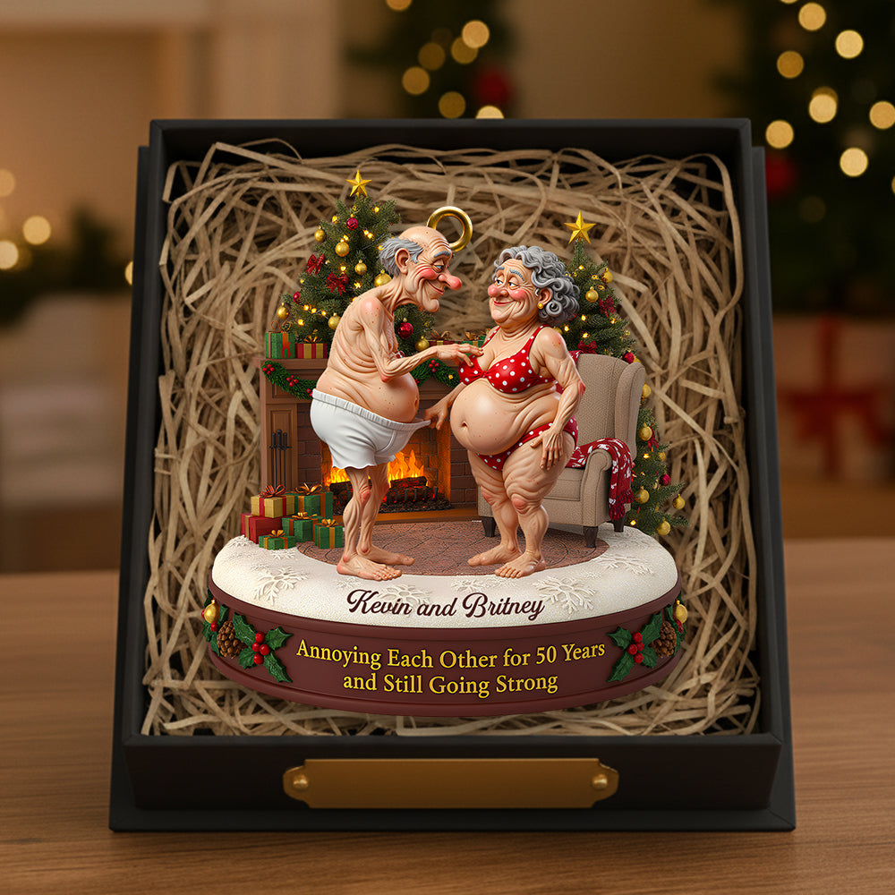 "Annoying Each Other for 50 Years, Still Going Strong" - Personalized Old Couple Christmas Ornament - Perfect Gift for Couples, Parents & Grandparents Ornament PopCulturePrints