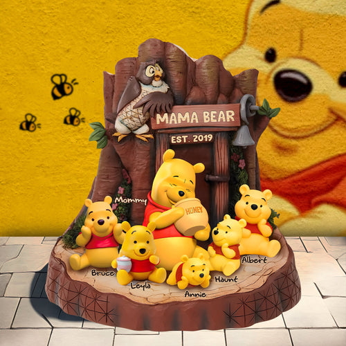 “Mommy's Love is Forever” - Personalized Mama Bear Plaque - Custom Gift for Mom, Grandma, and More Shaped Plaques PopCulturePrints