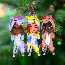 Load image into Gallery viewer, Personalized Best Friends Unicorn Pajama Ornament
