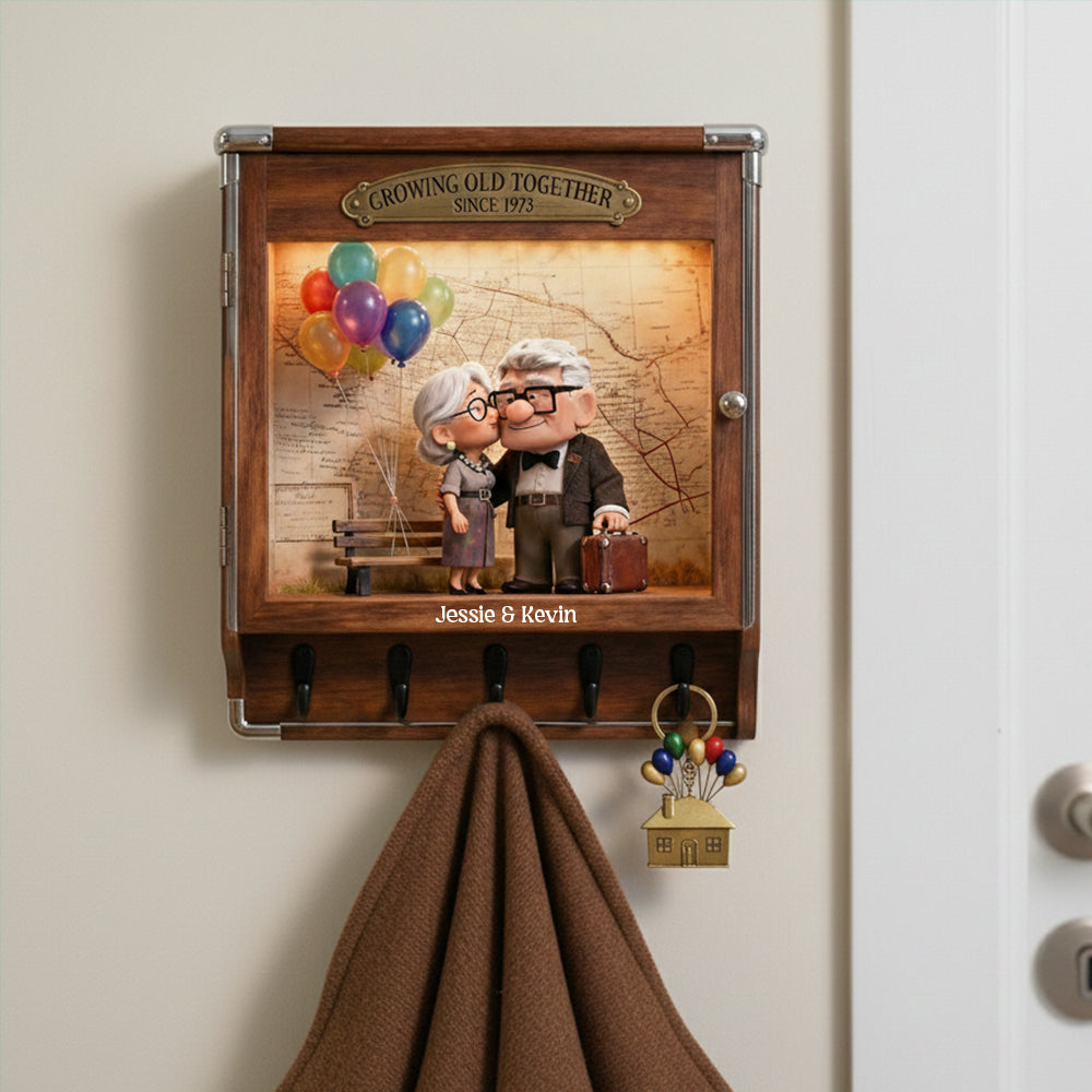 Growing Old Together - Personalized Acrylic Key Hanger for Couples