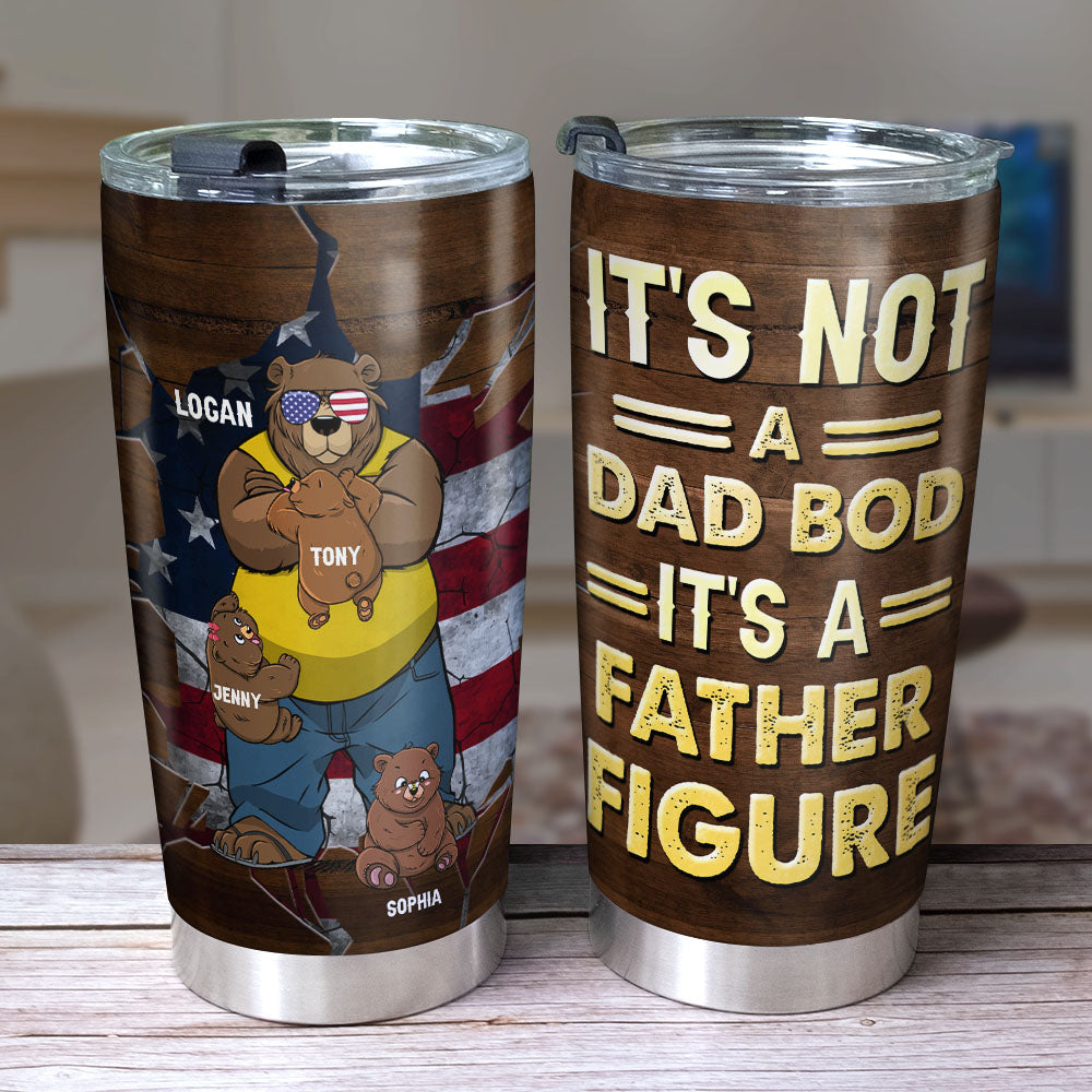 Personalized Dad Bear Tumbler - Custom Father's Day Gift