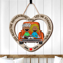 Load image into Gallery viewer, Personalized Couples Wooden Sign – Romantic Heart Design Wood Sign PopCulturePrints
