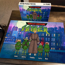 Load image into Gallery viewer, Turtley Awesome Dad - Personalized Jigsaw Puzzle for Kids Jigsaw Puzzles PopCulturePrints

