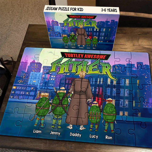 Turtley Awesome Dad - Personalized Jigsaw Puzzle for Kids Jigsaw Puzzles PopCulturePrints
