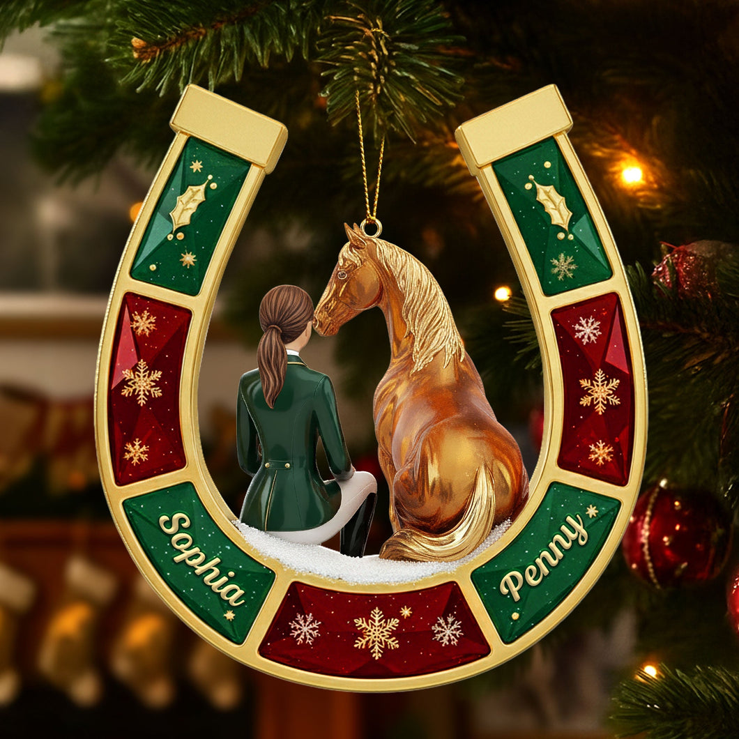 Cherish the Bond - Horse-loving Girl Ornament - Personalized Gift for Horse Lovers Ornament PopCulturePrints